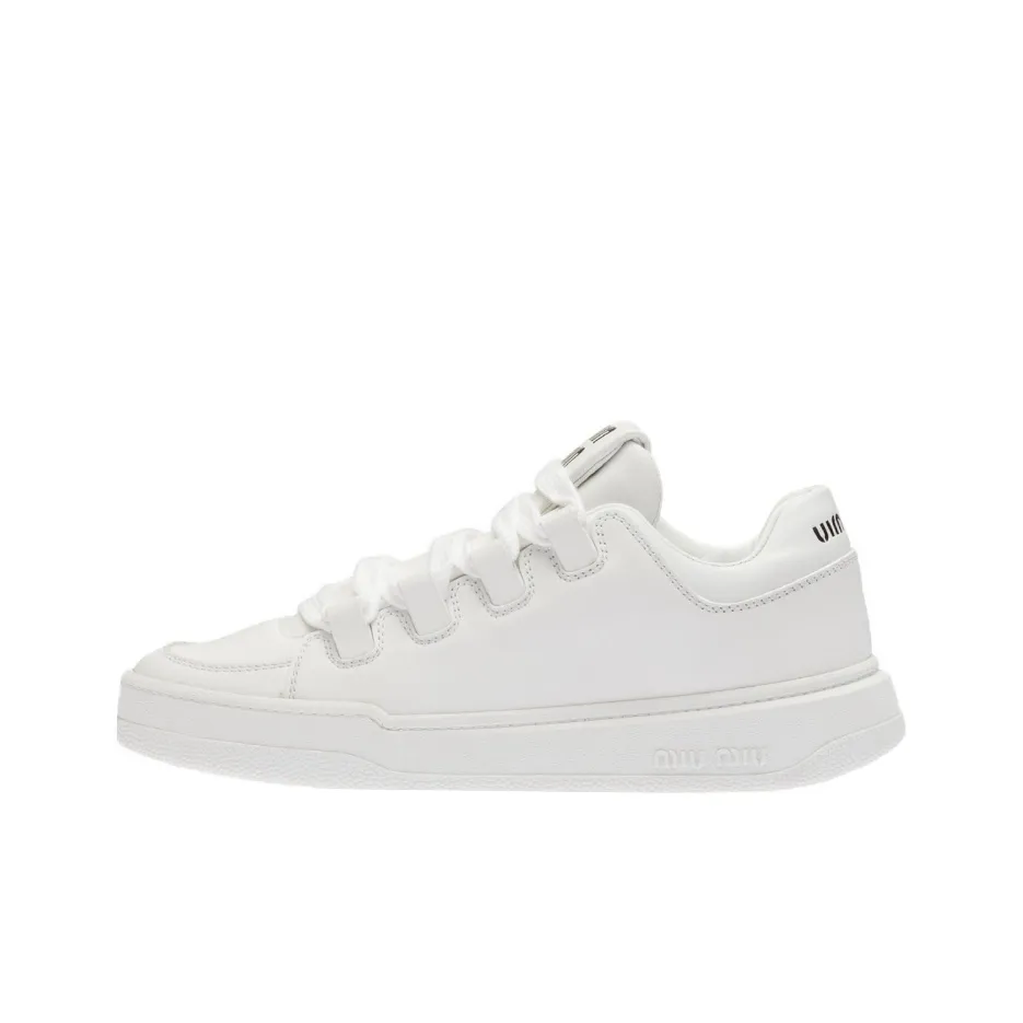 MIU MIU Low Top Stylish Skateboarding Shoes Women's White