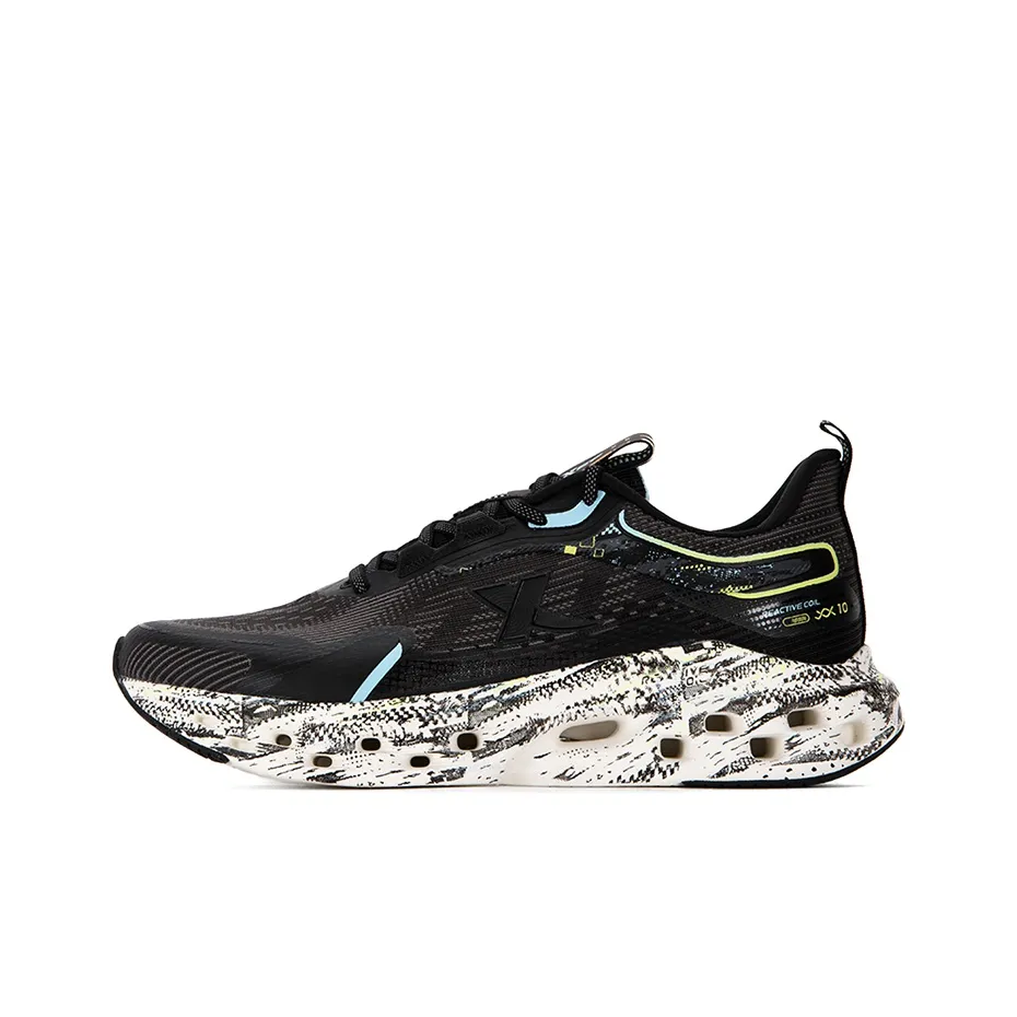 XTEP Shock Absorption Spinning 10.0 Anti Slip Wear Resistant Low Top Running Shoes Men's Black Blue