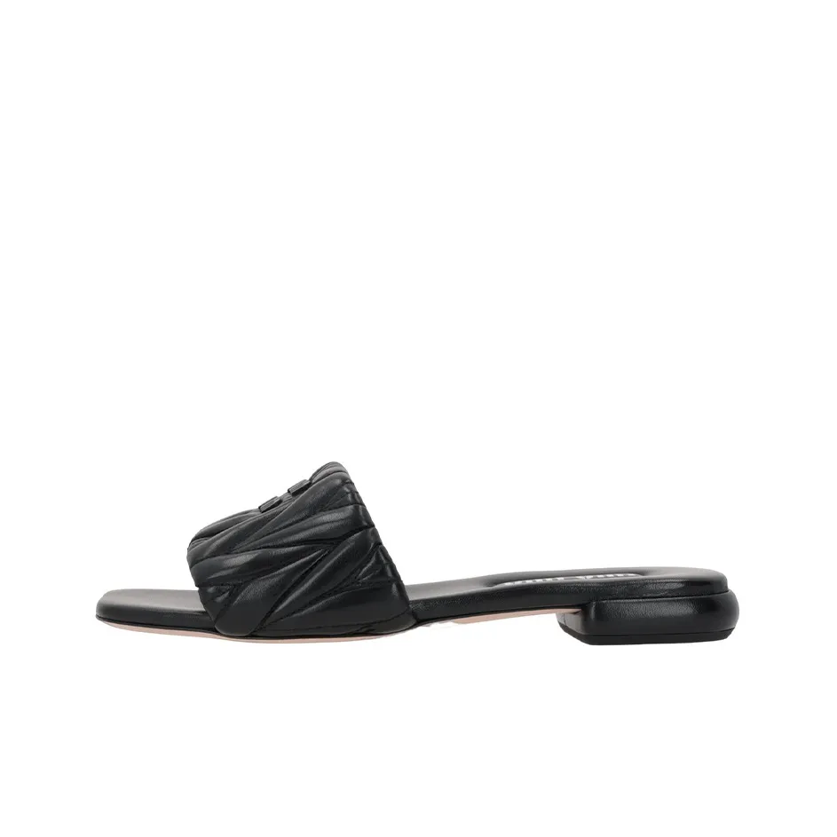 MIU MIU Slide Slippers Women's Black