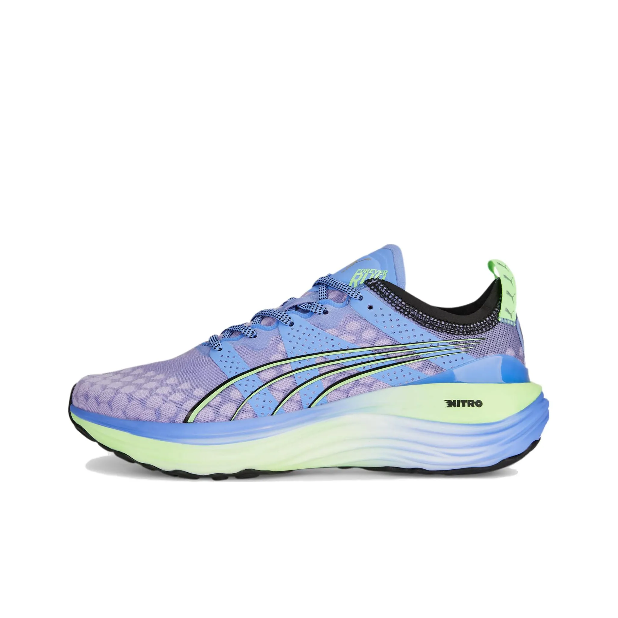 PUMA ForeverRUN Nitro Slip-Resistant Abrasion-Resistant Low-Top Беговые кроссовки Женские Синий Фиолетовый