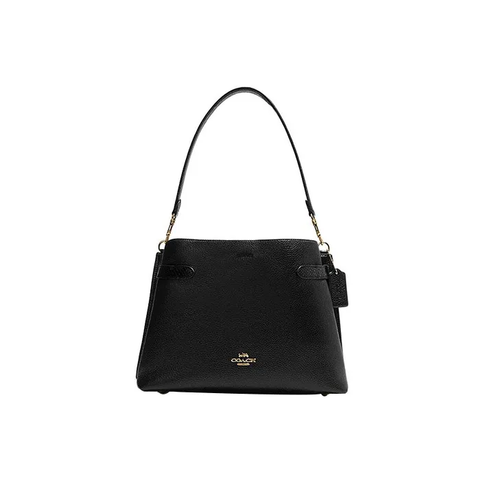 COACH Hanna Коровья кожа Портативная сумка через плечо сумка на плечо Женская Черная