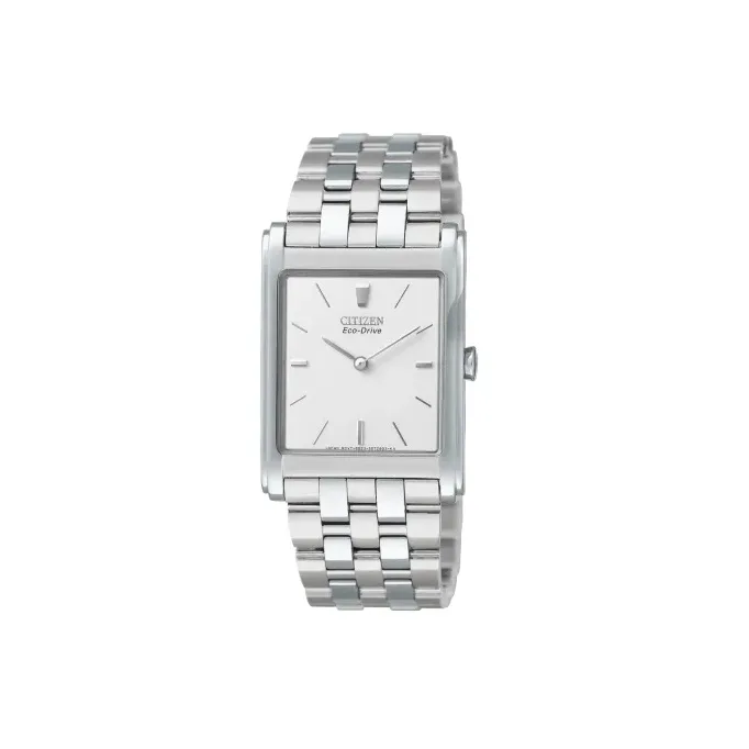 CITIZEN Ecology Drive Collection Светильник Кварцевый механизм Нержавеющая сталь Ремешок Часы Мужские Белый циферблат