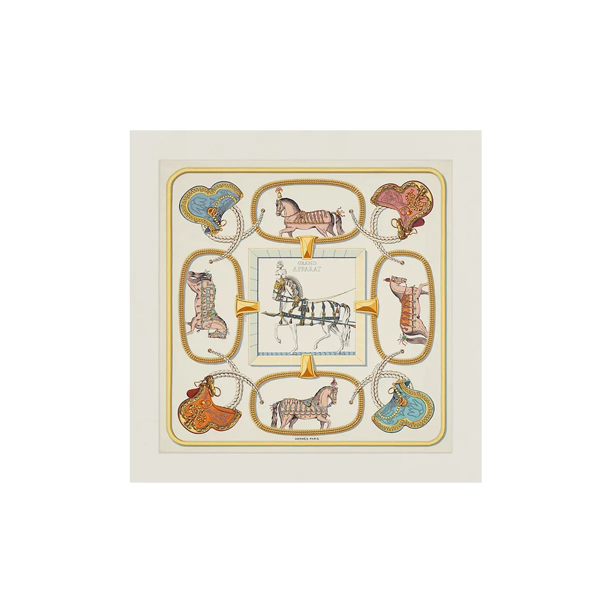 HERMES Silk Scarves Women's Yellow