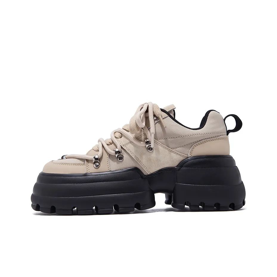 FALLINMISS Cube Shoes Collection Low Top Thick Shoes Women's Milk Tea Beige