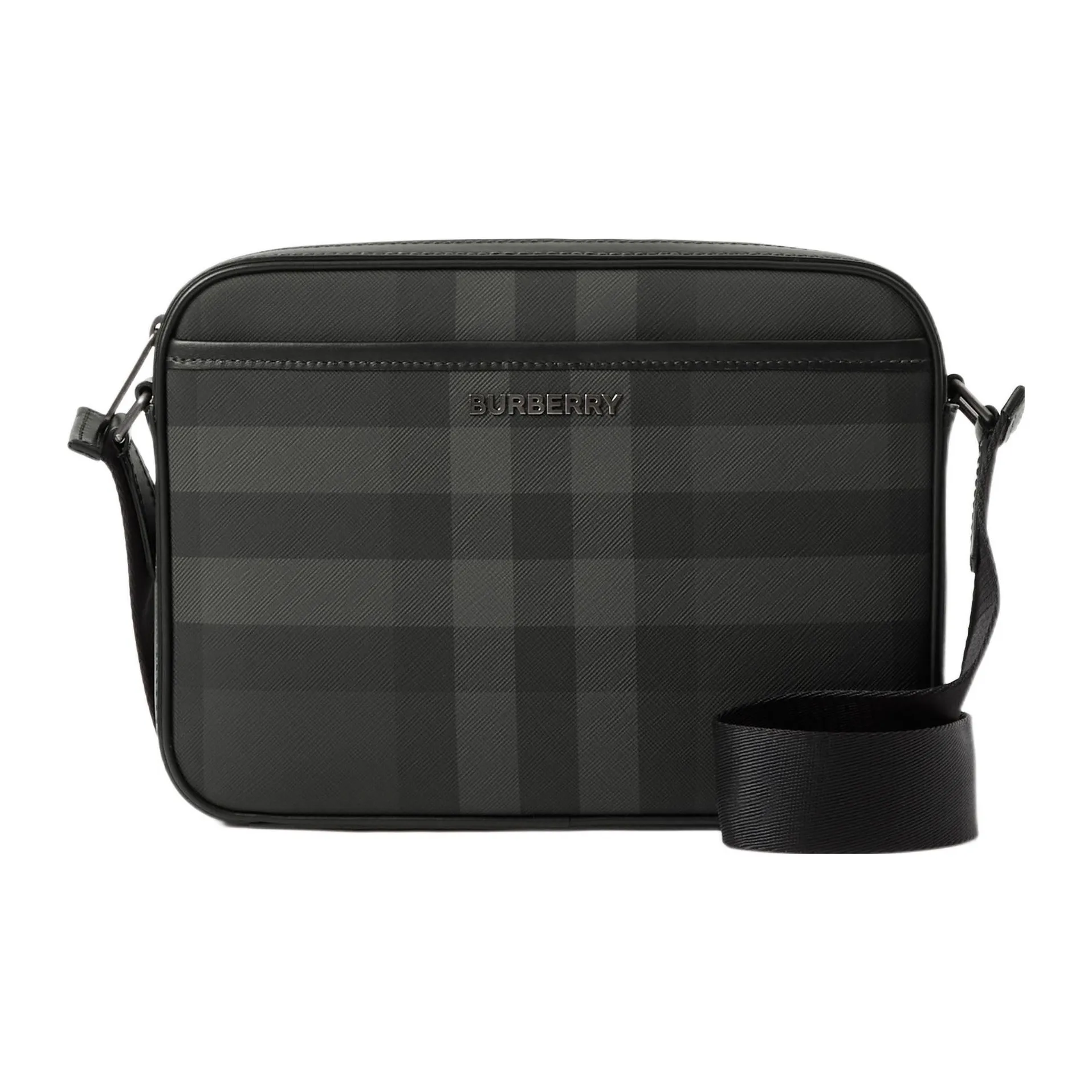 Burberry Calfskin Decoration Shoulder Bag, Crossbody Bag Regular Men's Charcoal Black