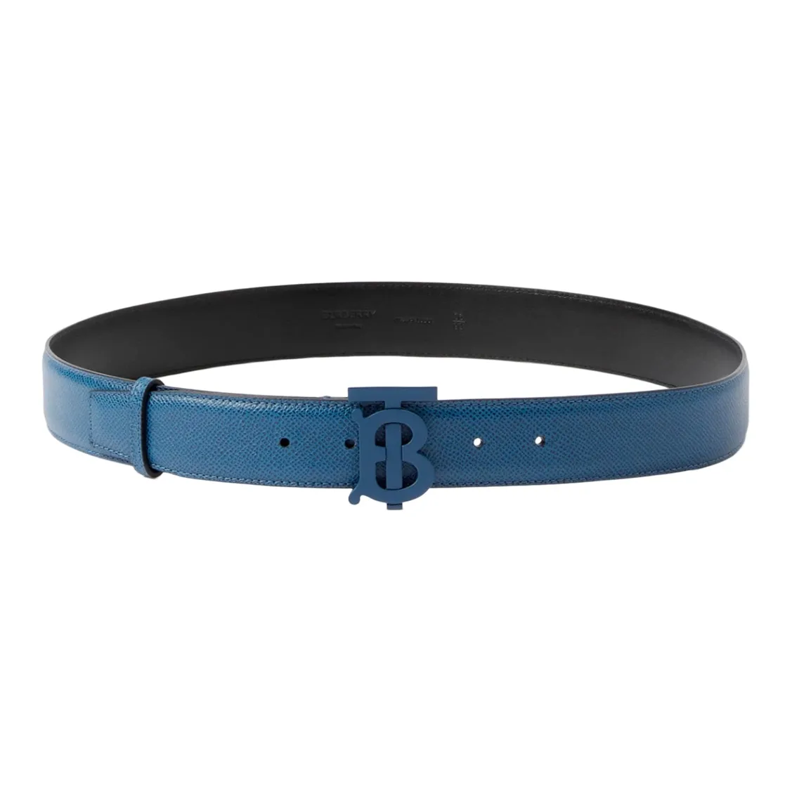 Burberry Leather Belts Men's Blue Width 3.5cm