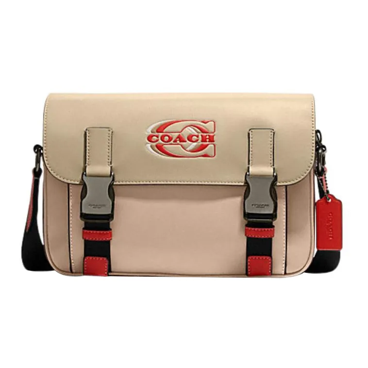 COACH Track Cow Leather Shoulder Bag Crossbody Bag Regular Men's Beige