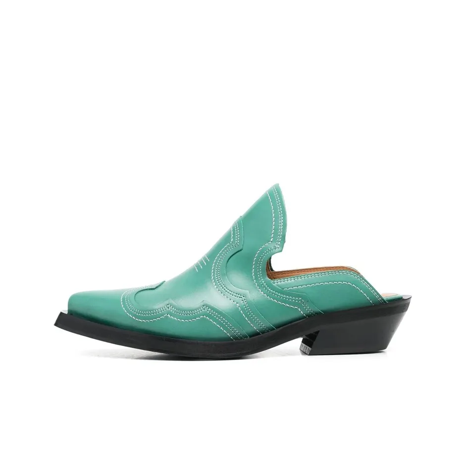 GANNI Closed Toe Slippers Women's Green
