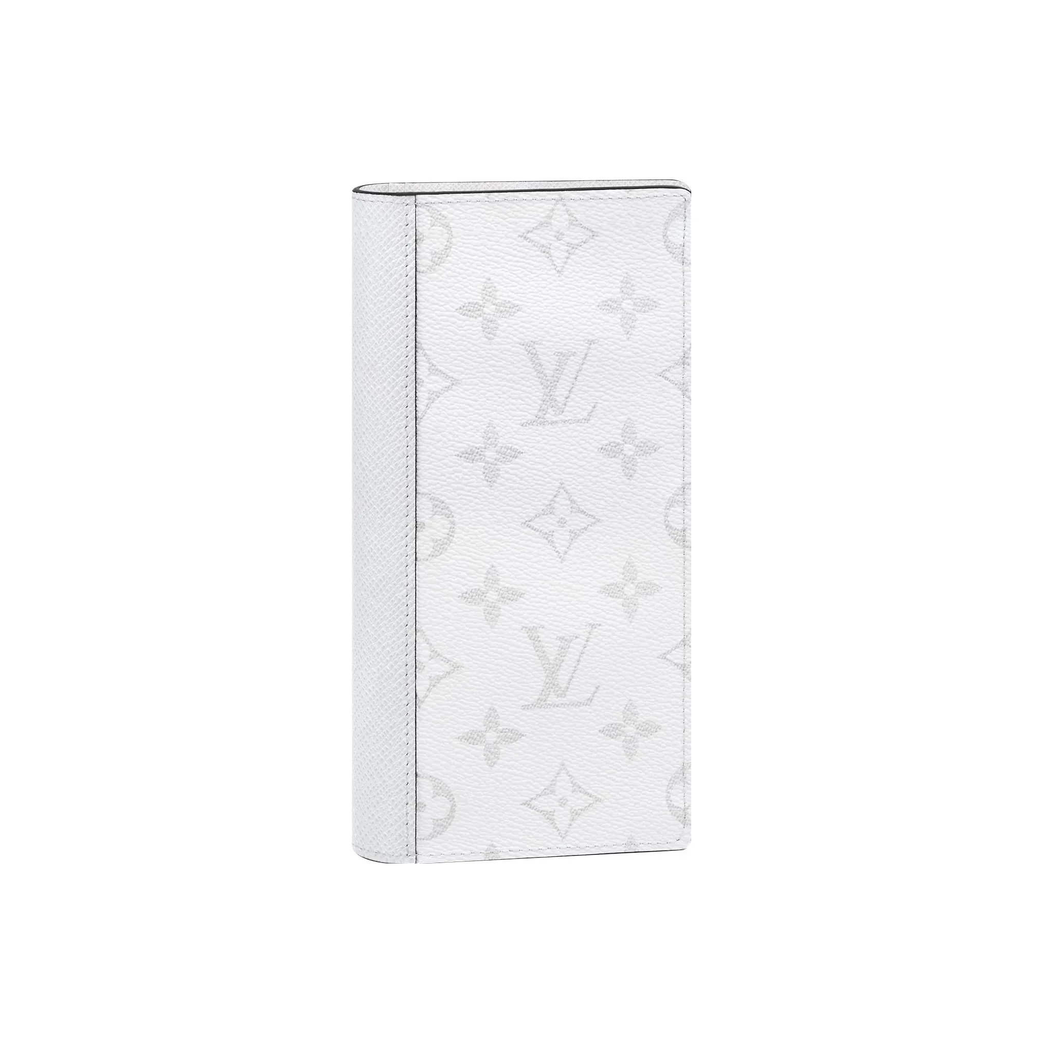 LOUIS VUITTON Brazza Canvas With Leather Wallet Large Size Men's White