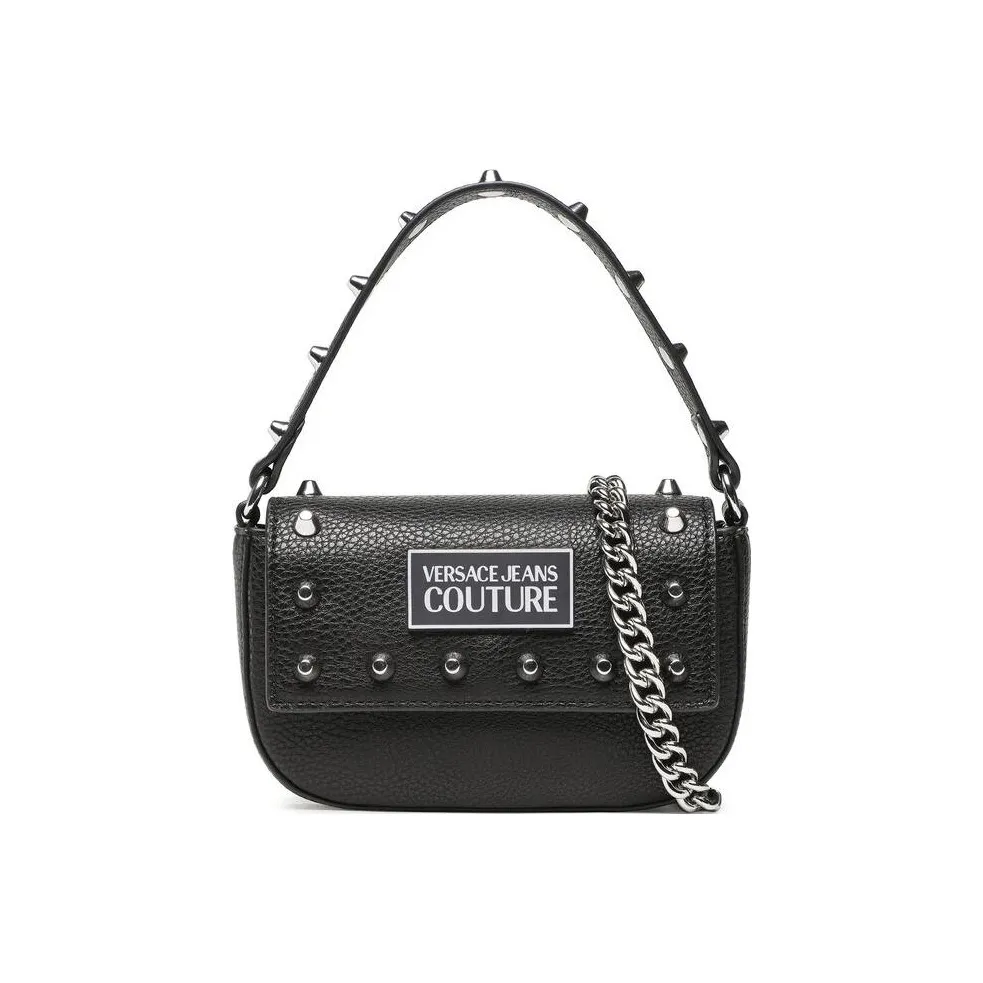 VERSACE JEANS COUTURE Зернистая кожа личи кожа цепочка сумка на плечо через плечо сумка через плечо женская черный