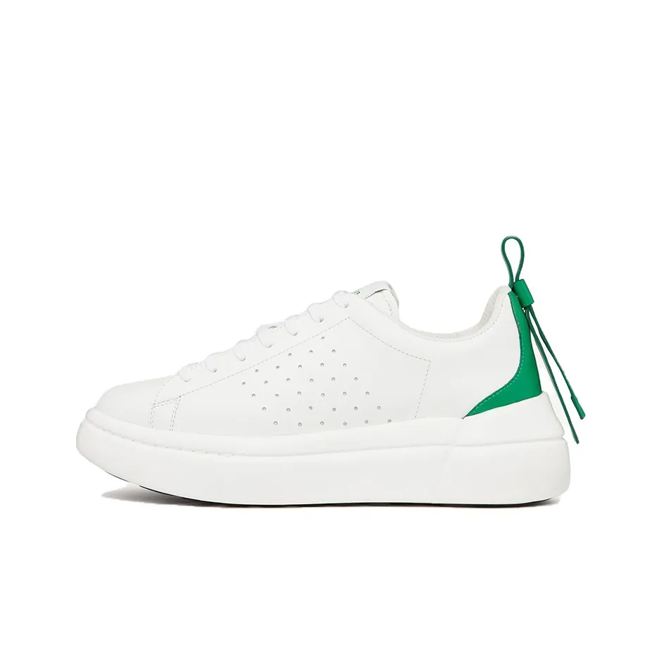 RED VALENTINO Bowalk Low Top Stylish Skateboarding Shoes Women's White Green