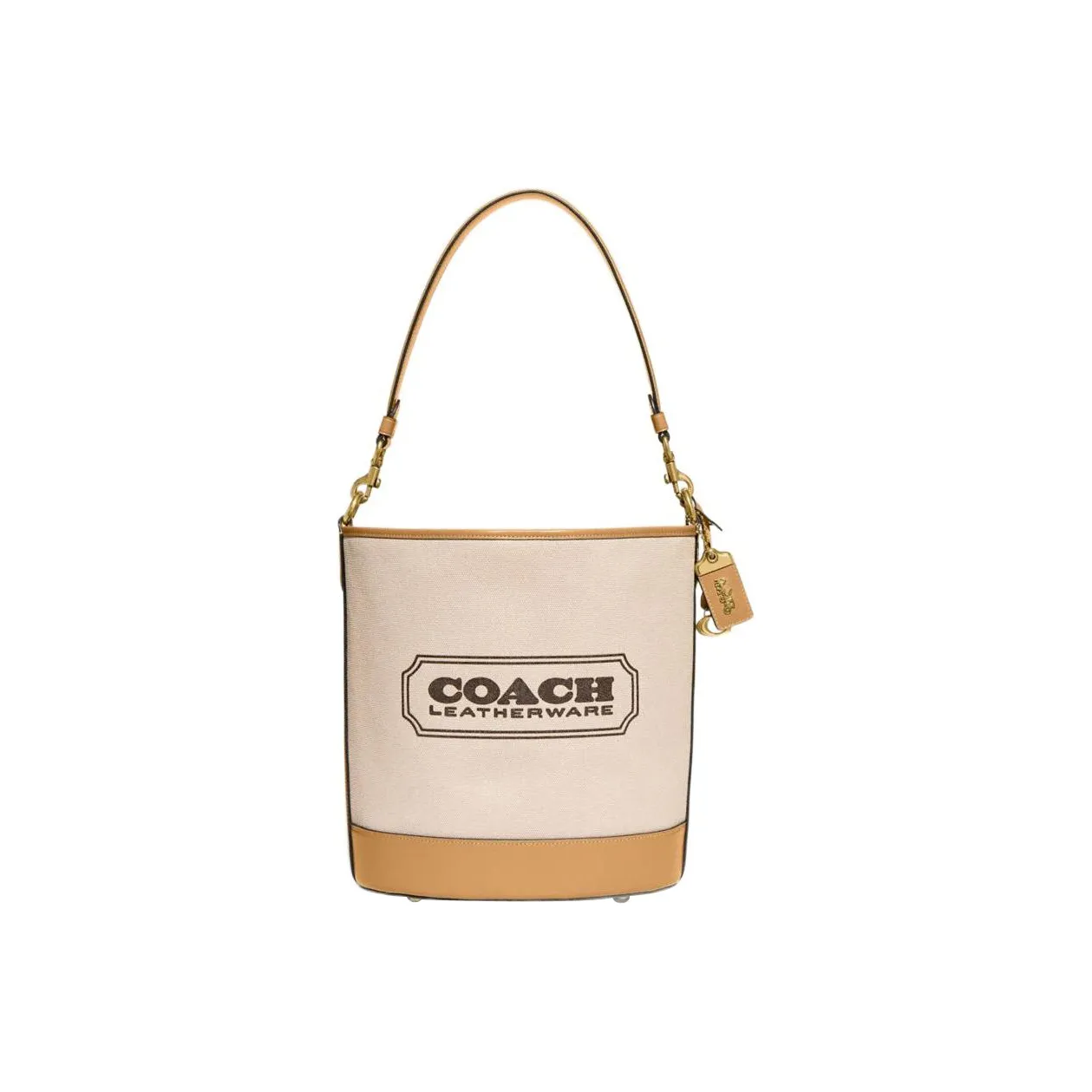COACH Dakotah Canvas With Refined Calfskin Bucket Bag, One Shoulder Handbag, Crossbody Bag Tubas Women's
