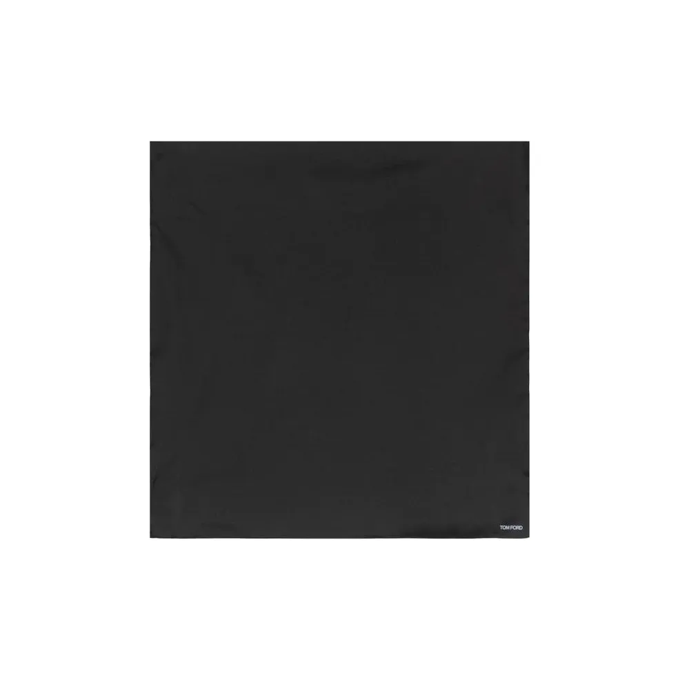 TOM FORD Logo print Silk Pocket Square Scarf