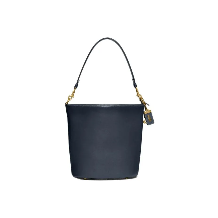 COACH Dakotah Перчаточная дубленая кожа Ведрообразная сумка Сумка через плечо Сумка на одно плечо Большая женская сумка Черная Синяя