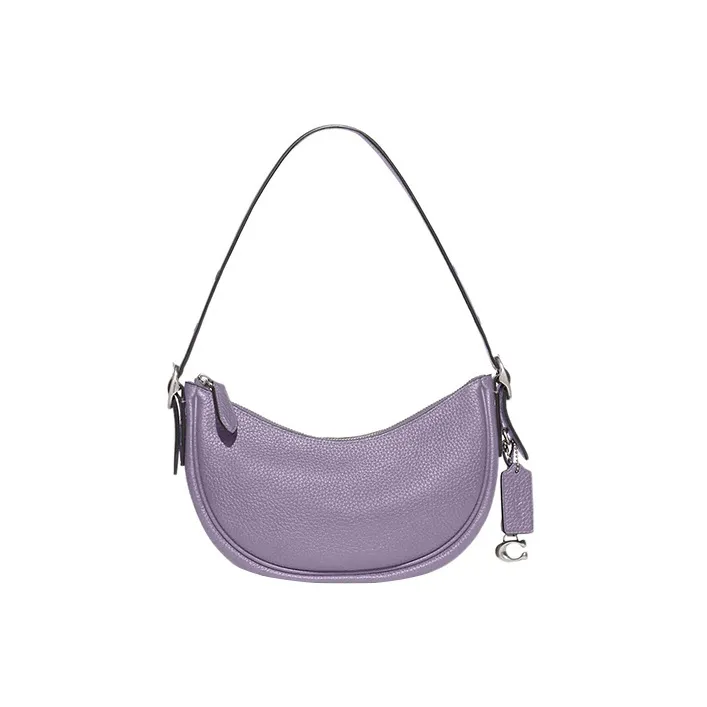 COACH Luna Soft Pebbled Leather Portable Crossbody Bag Shoulder Bag Women's Purple