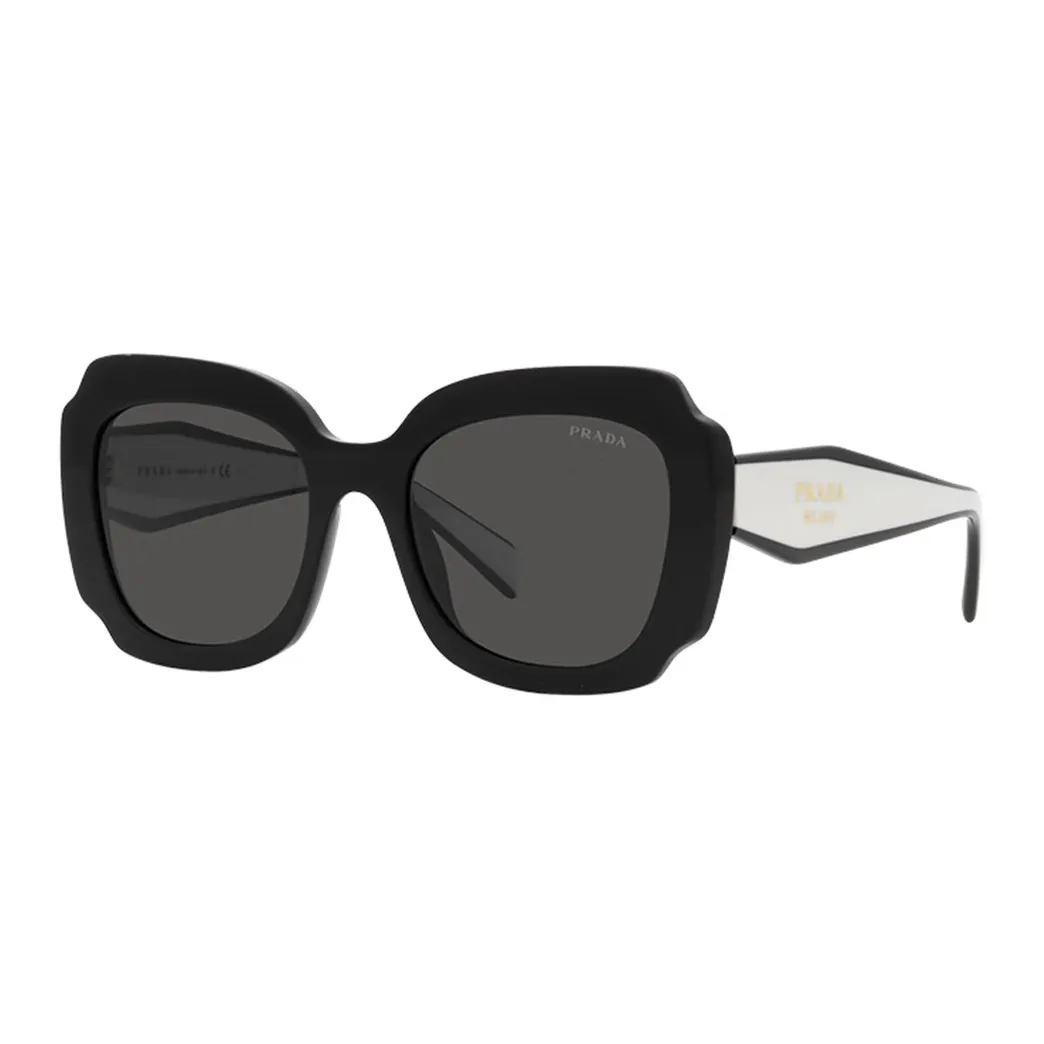PRADA Plate Frame Irregular Shape Sunglasses Women's Black