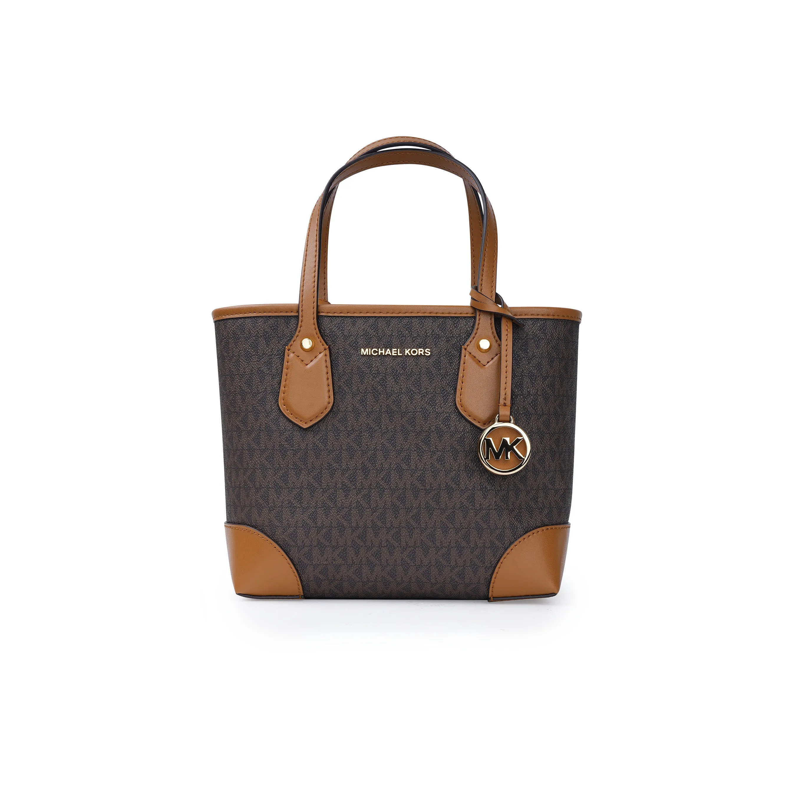 MICHAEL KORS Eva Cow Leather Tote Bag Shopping Bag Shoulder Bag Handbag Mini Women's Dark Brown