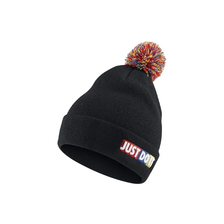 NIKE Акриловая шапка-бини черного цвета унисекс