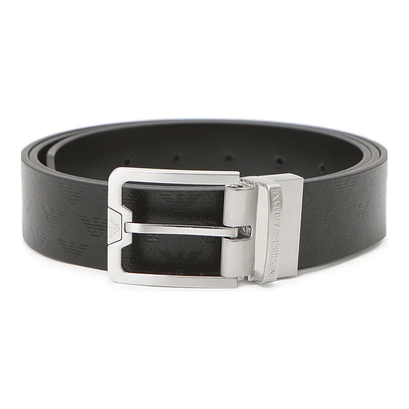 EMPORIO ARMANI Logo Engraved Buckle Belt