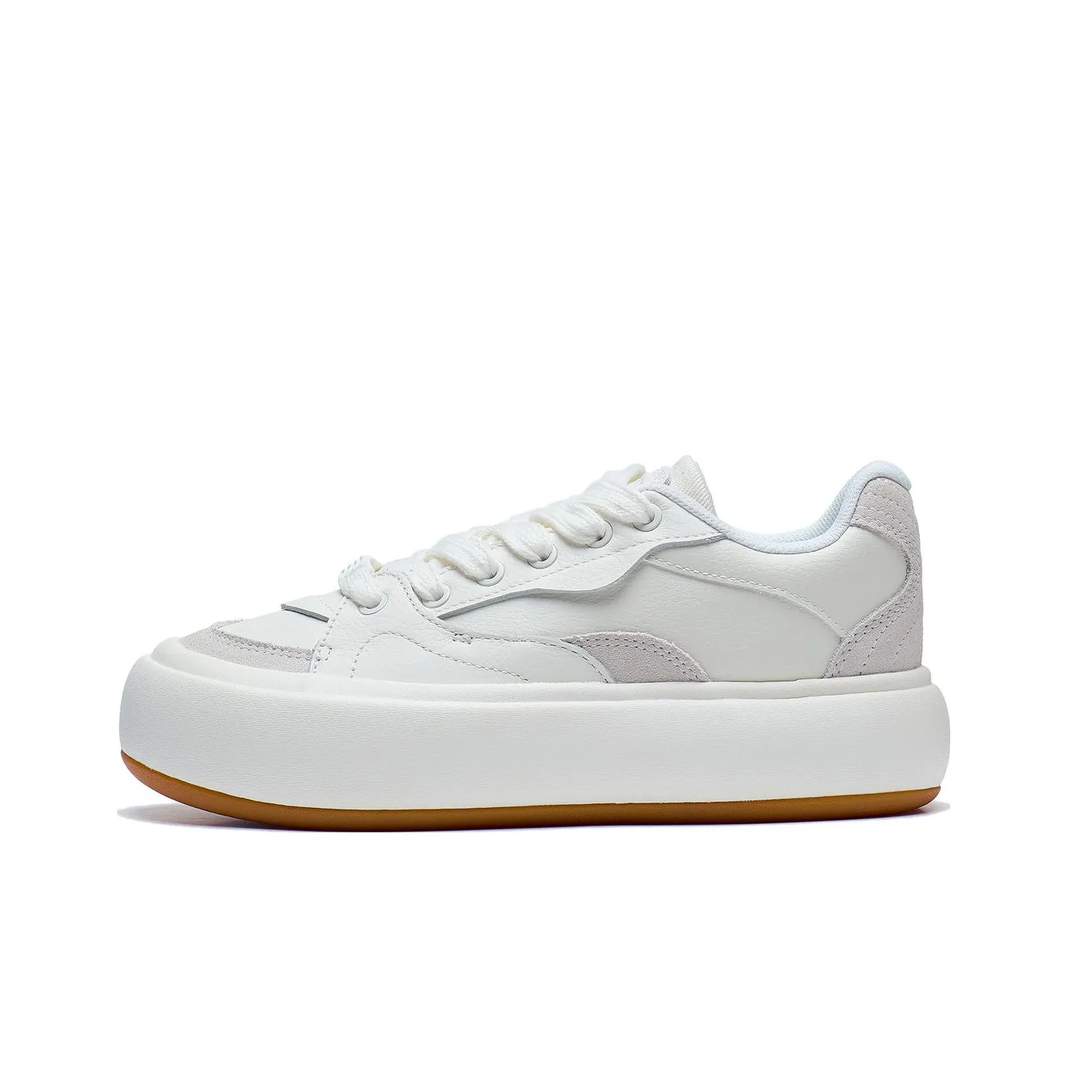 LiNing Puff Platform Anti Slip Wear Resistant Low Top Skateboard Shoes Women's Ecru