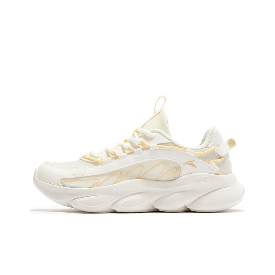 361° Slip Resistant, Abrasion Resistant, Breathable Low Top Running Shoes Women's White Yellow