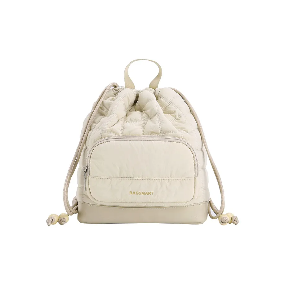 BAGSMART PU Backpack Mini Women's Apricot/Light Blue