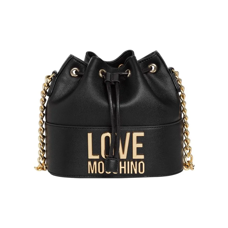 LOVE MOSCHINO Polyurethane Bucket Bags Shoulder Bag Crossbody Bag Handbag Women's Black