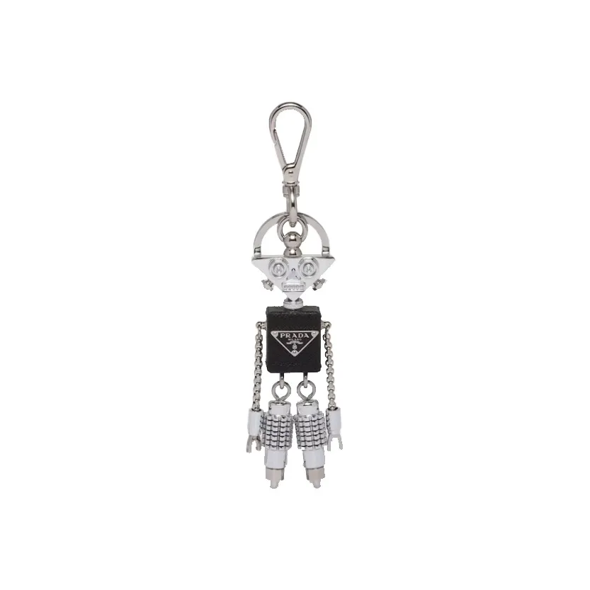 PRADA Keychain Women's Stainless Steel/Black