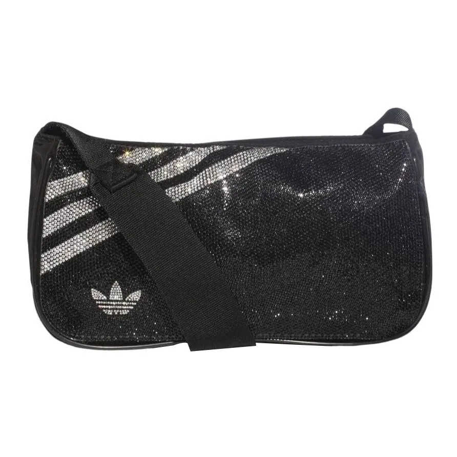 Adidas Originals Rhinestone Carry on Bag, Sports Bag, Handbag, Shoulder Bag Women's Black