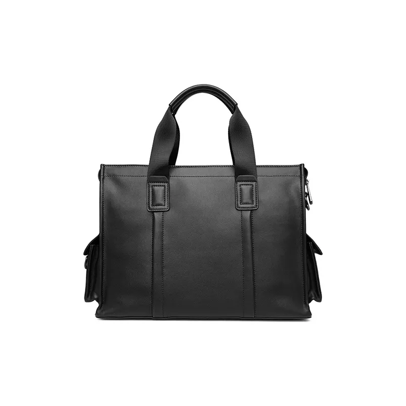 JAGUAR Лицевая коровья кожа Сумка на плечо Briefcase Сумка через плечо Сумка Сумка для ноутбука Большая Мужская Черная