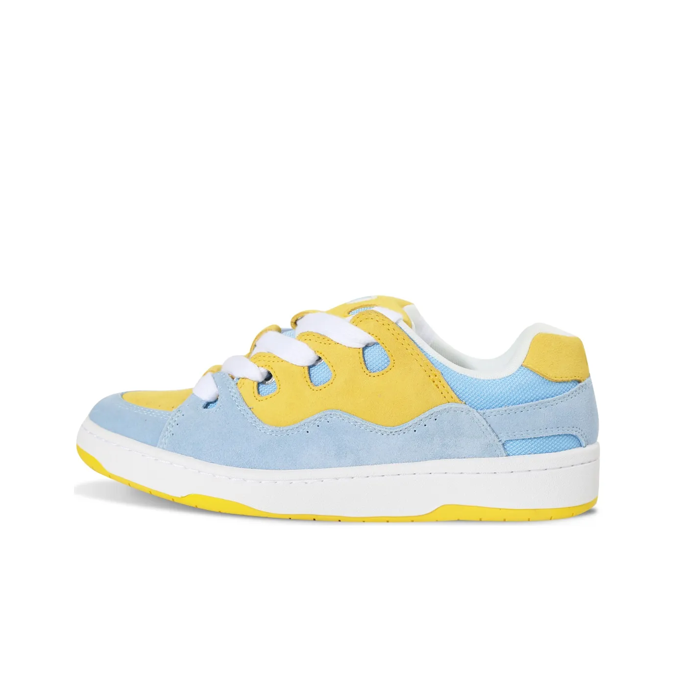 Ollieskate Bake Slip Resistant Skateboard Shoes Unisex Blue Yellow