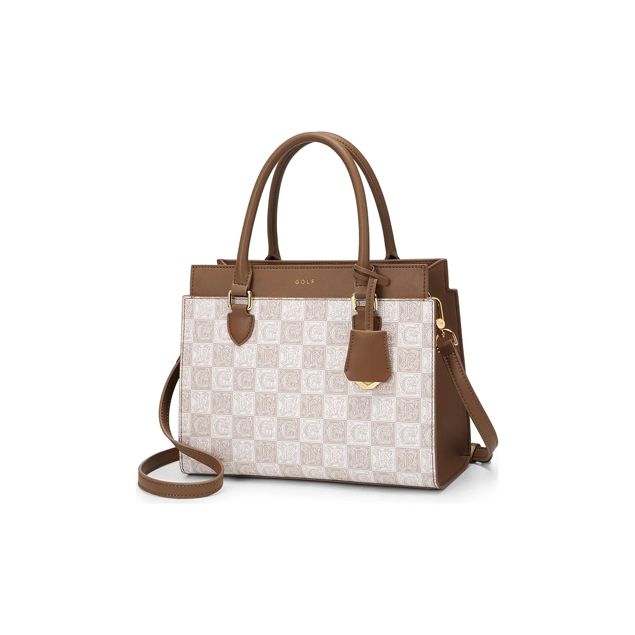 GOLF Pvc Shoulder Bag, Crossbody Bag, Handbag Tubas Women's Pink Apricot/Pink Apricot & Brown