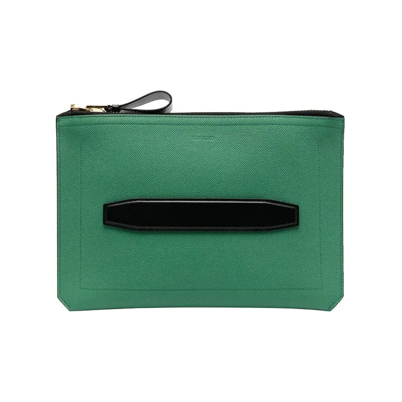 TOM FORD Calfskin Clutch Men's Green