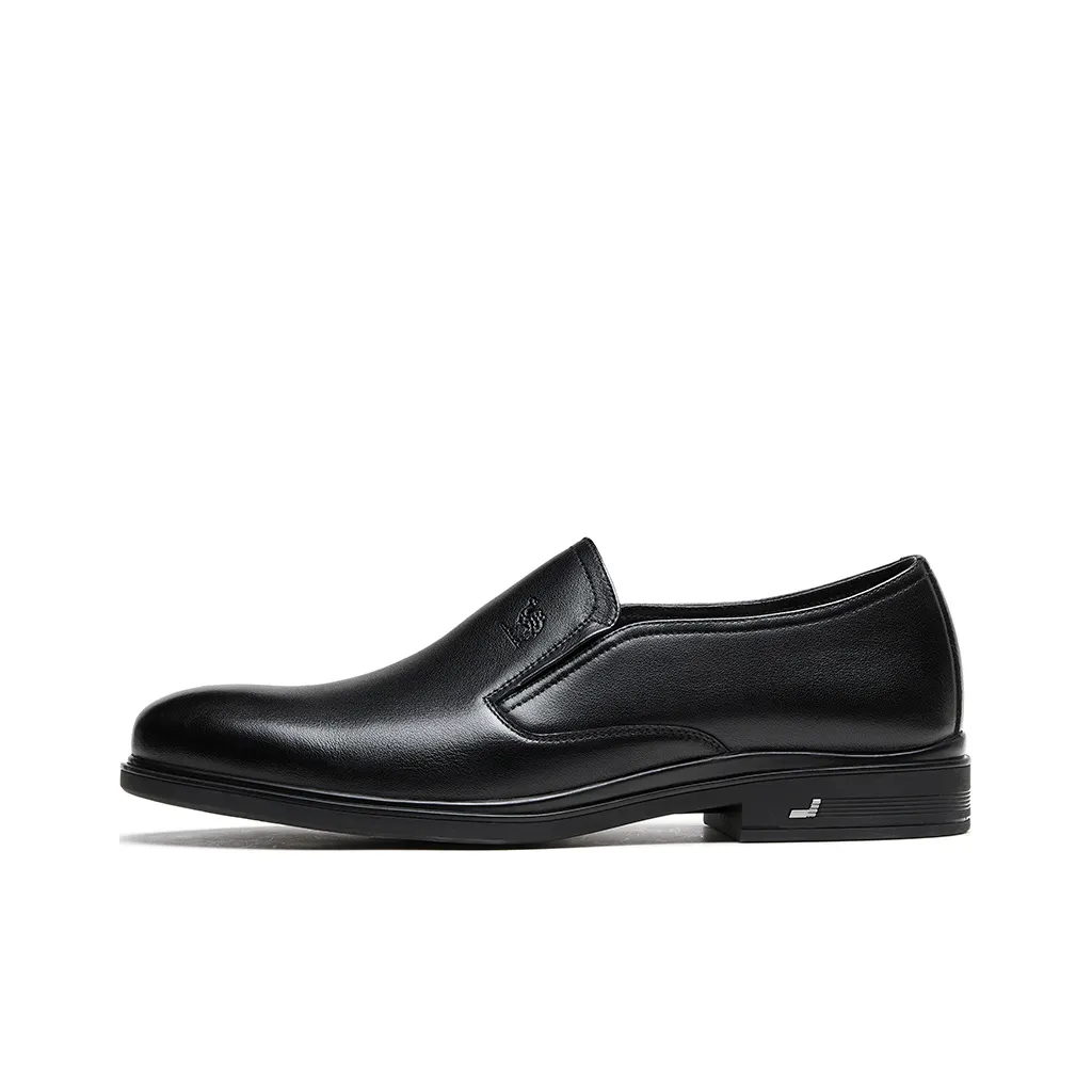 CAMEL Casual Leather Shoes Men's Low top Black