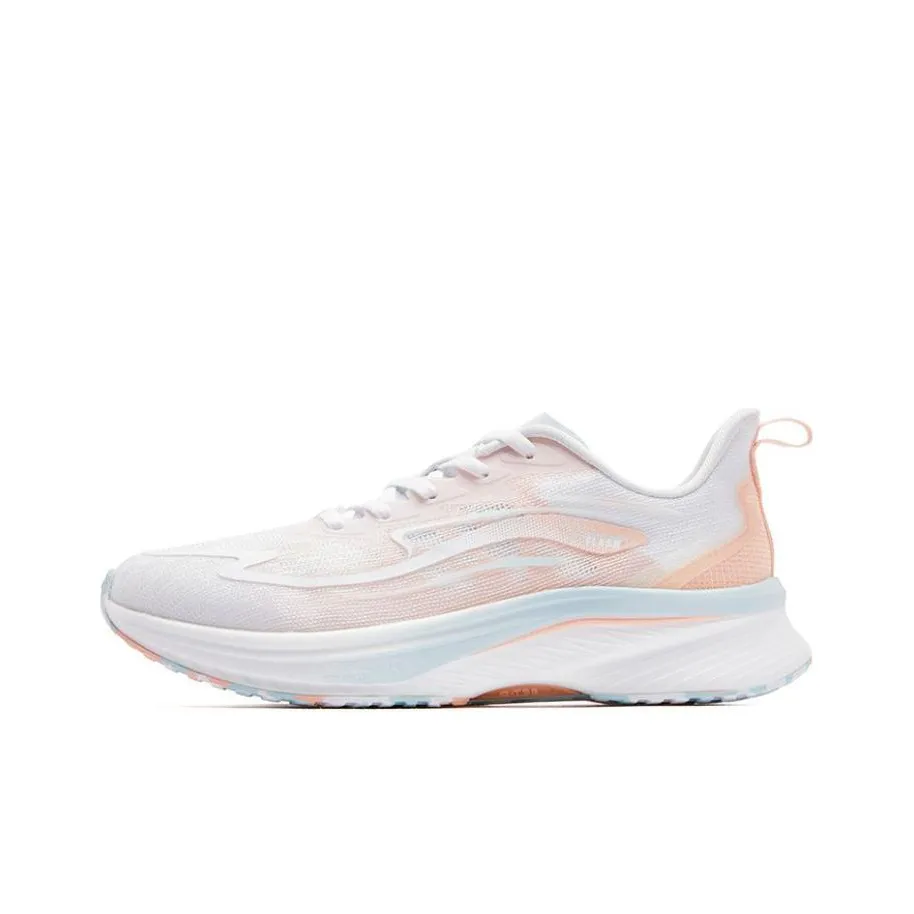 QIAODAN Rapid 1.0 Cushioning Abrasion Resistant Breathable Low Top Running Shoes Women's White Pink