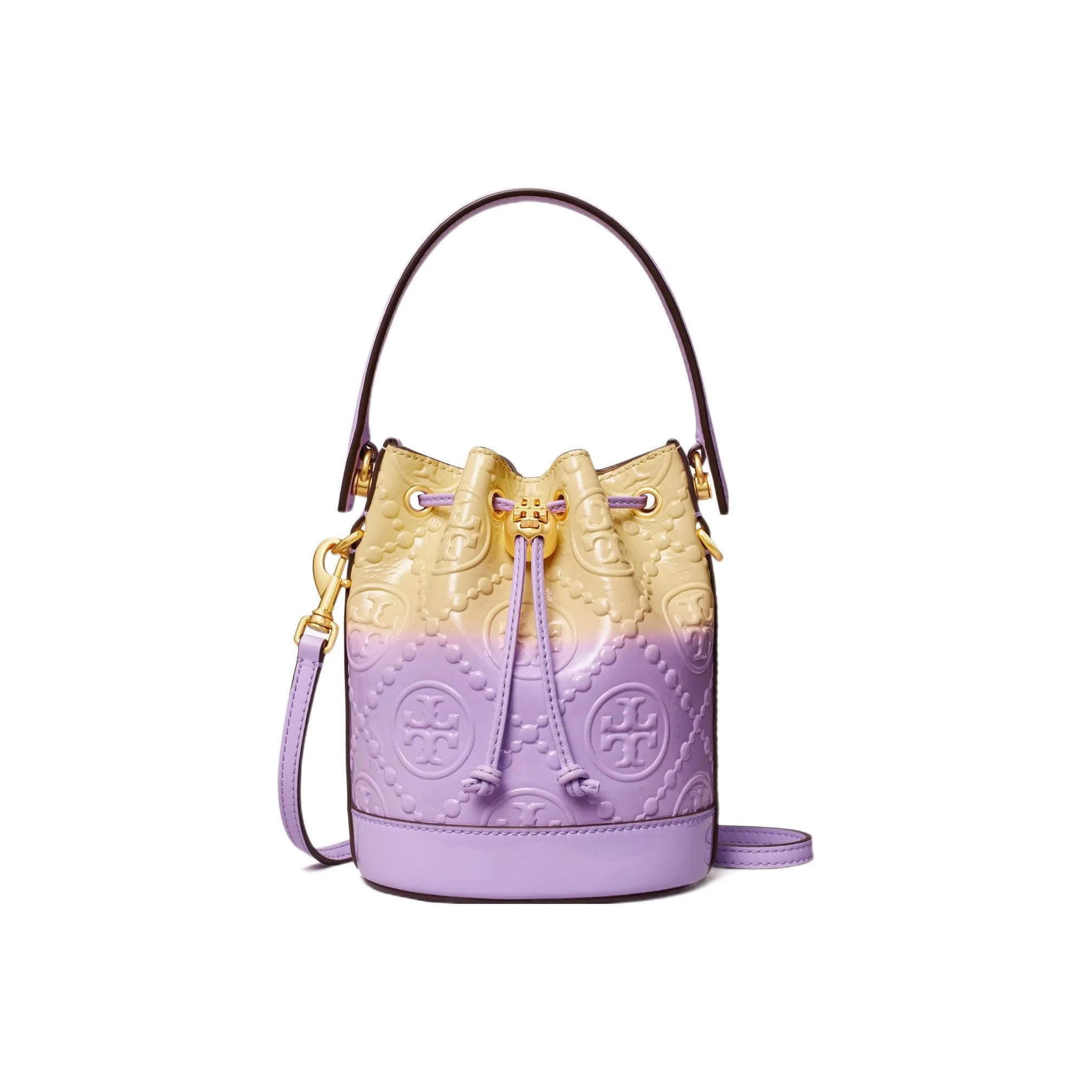 TORY BURCH Лакированная кожа с кожаными вставками мини-сумка женский фиолетовый градиент