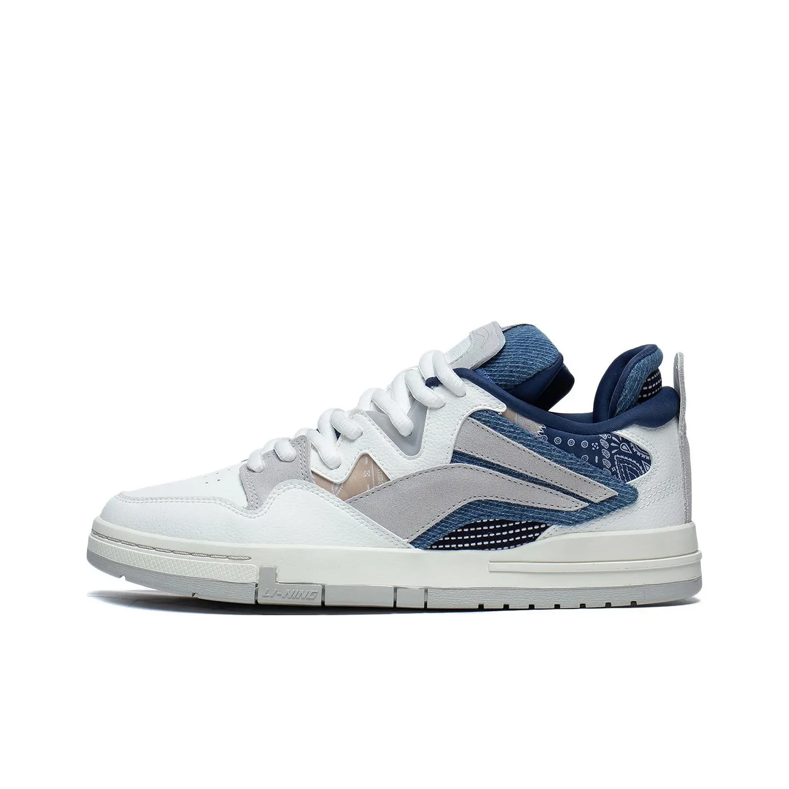 LINING Wei Wu PRO Slip-resistant Abrasion-resistant Low Top Скейтборд Кроссовки Мужские Белый Серый Синий История Версия