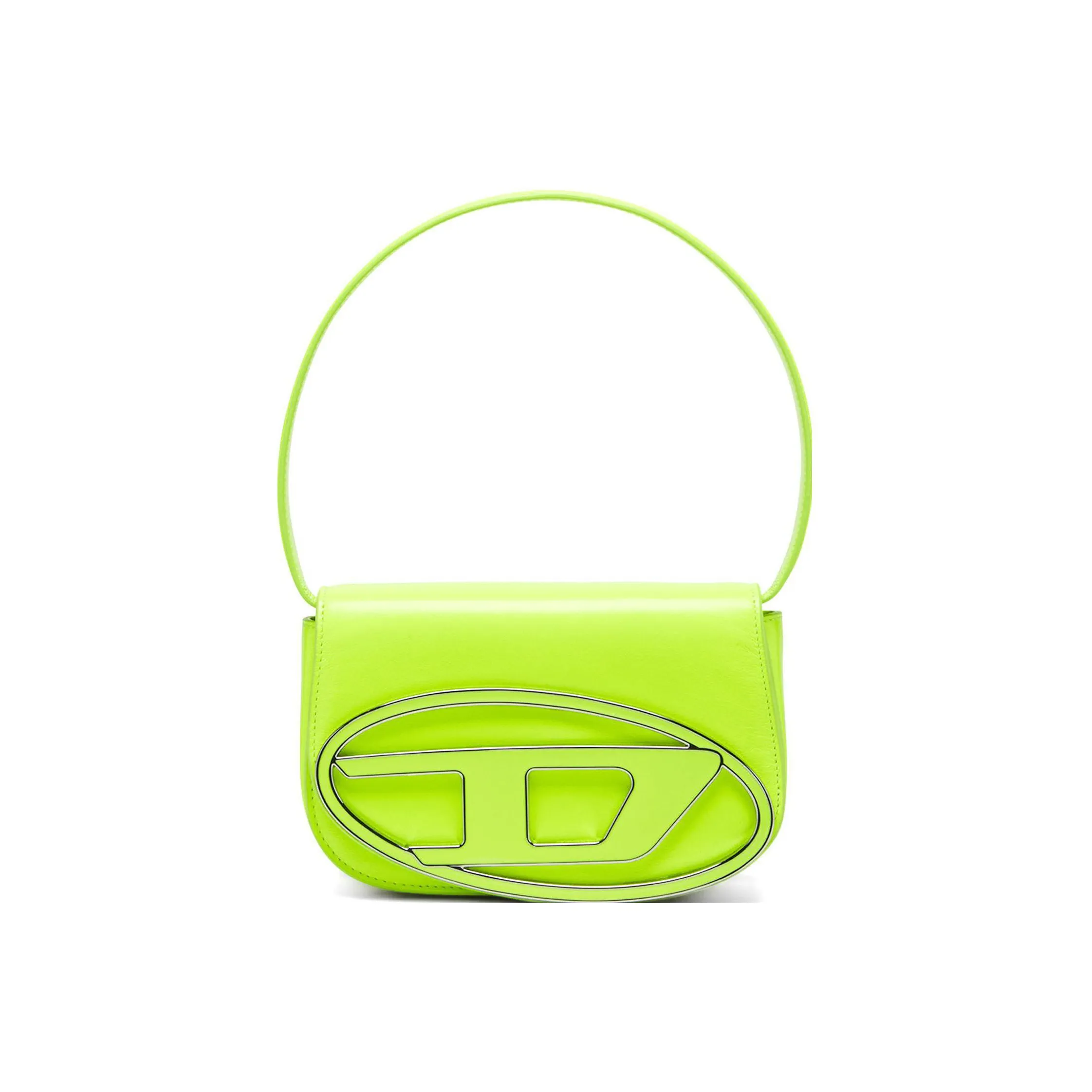 DIESEL Cow Leather 1DR Bag, Handbag, Shoulder Bag Women's Fluorescent Yellow