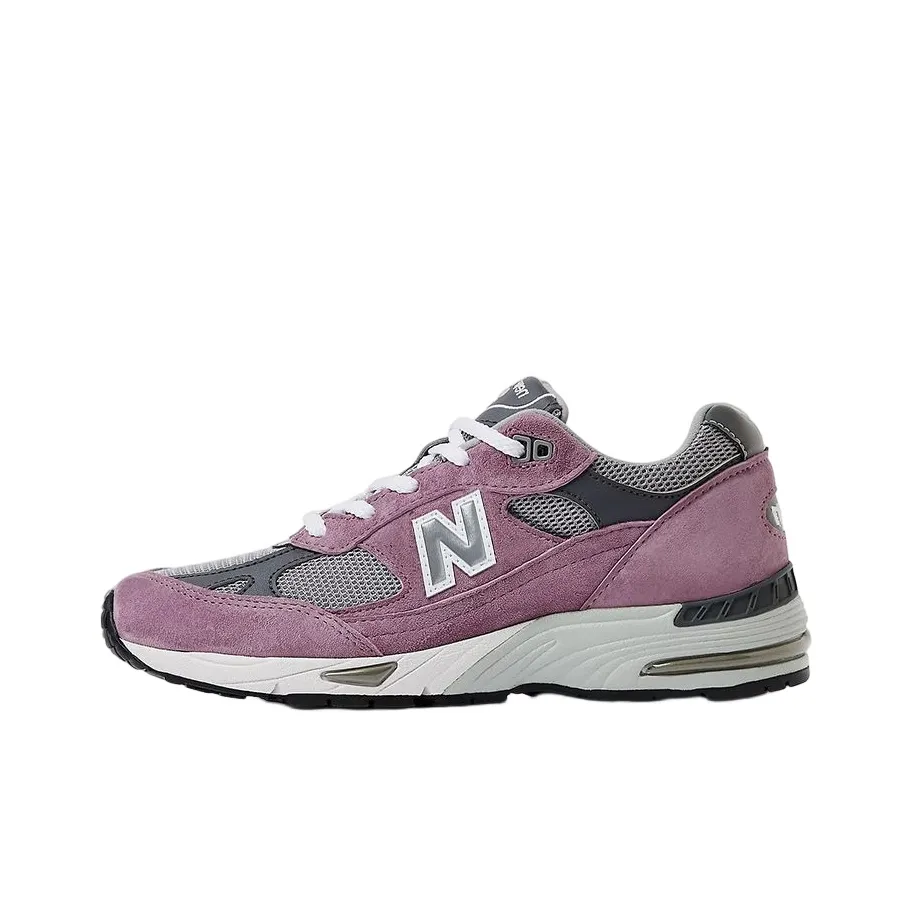 New Balance NB 991 V1 Low Топ Повседневный Городской Коммутер Беговые кроссовки Женские Фиолетовый Серый