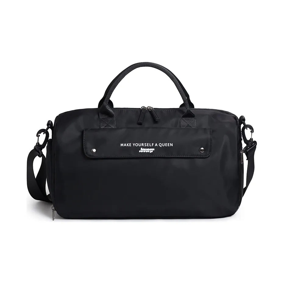 LOVERPUSS Nylon Portable Crossbody Yoga Bag Travel Bag Gym Bag Small Size Unisex Cool Black