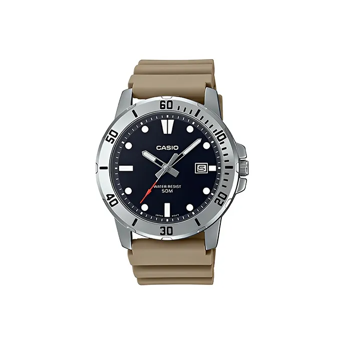 CASIO Кварцевый механизм Смольный ремешок Часы для мужчин Черный циферблат