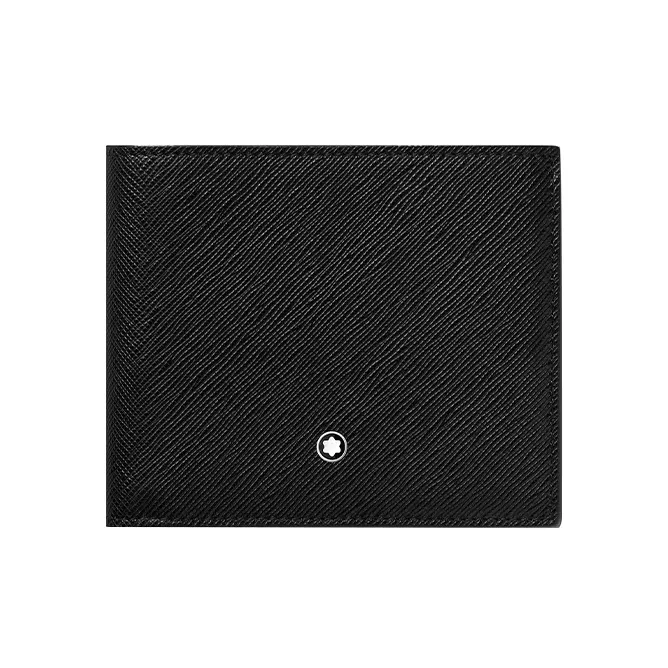 MONTBLANC Full Grain Cow Leather Card Holder Wallet Regular Men's Black