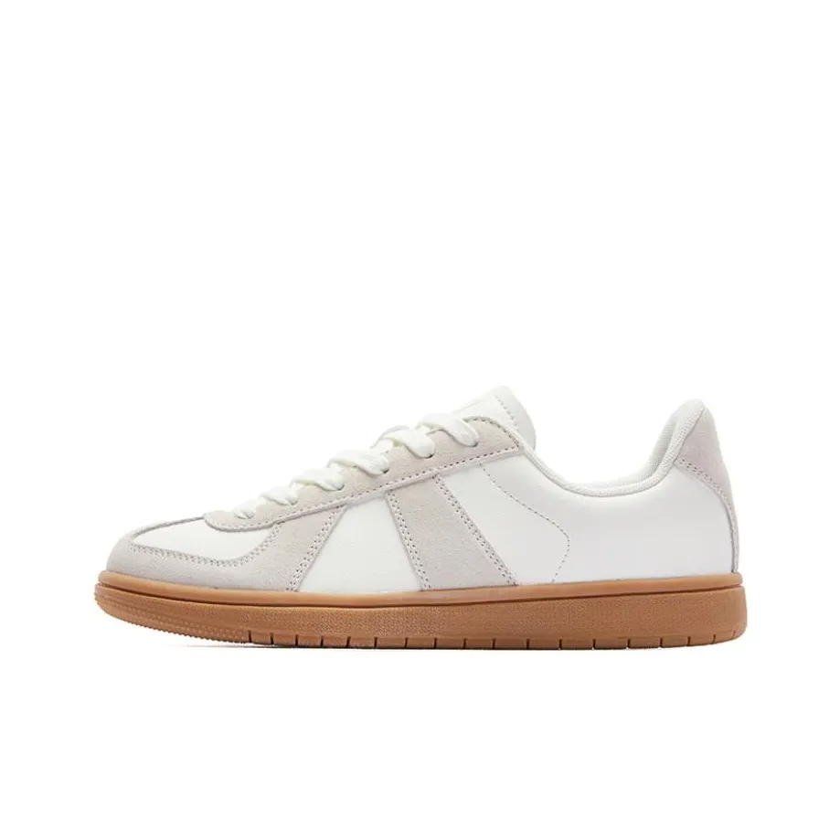 QIAODAN Покрытие Баланс Легкий Поддержка Низкий Топ Скейтборд Кроссовки Мужские Белый Коричневый Серый