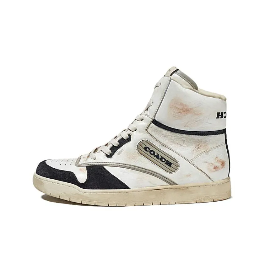 COACH Высокий Топ Стильный Скейтбординг Женские Бежевый Черный