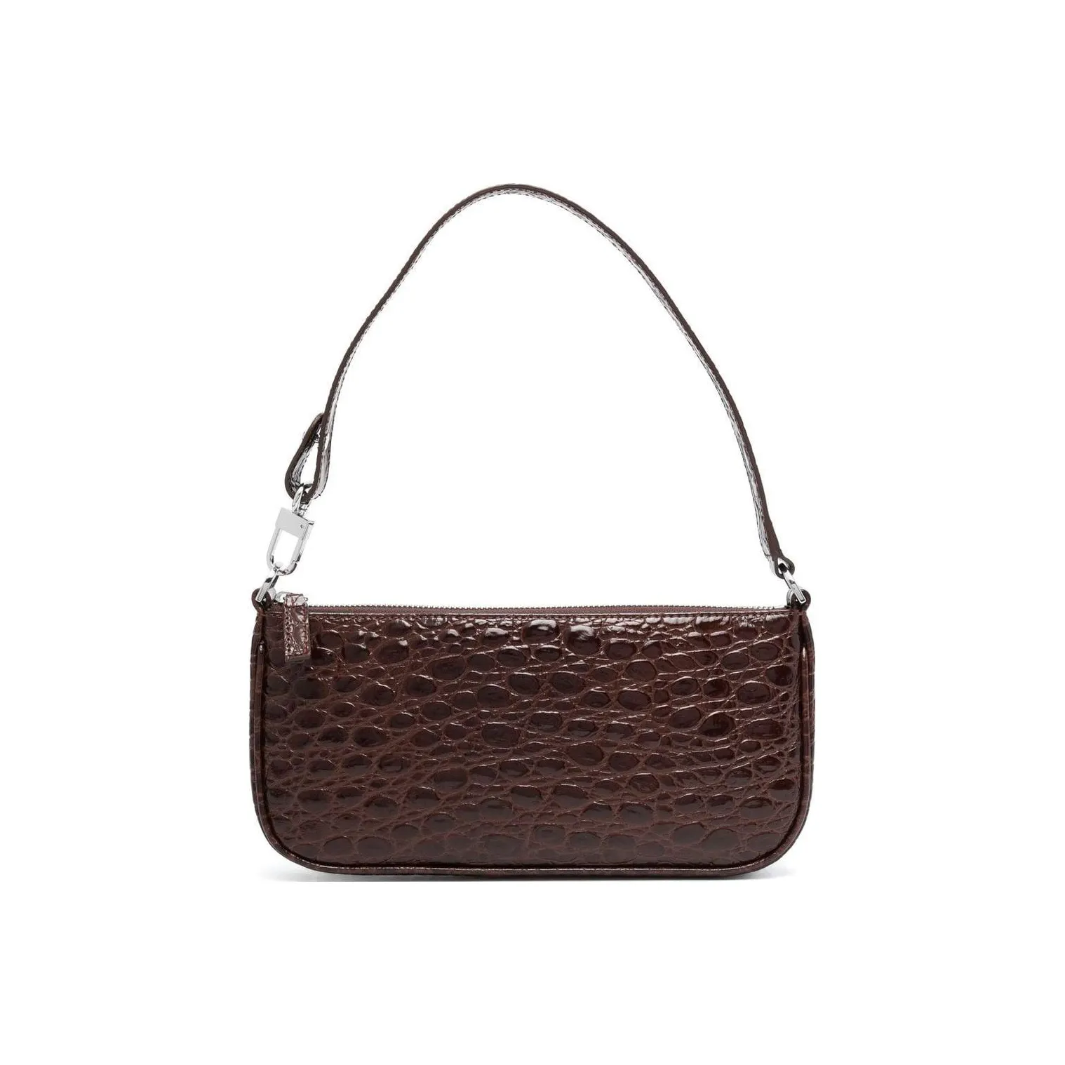 By Far Кожа Маленькая Сумка Портативная Подмышечная Сумка на Плечо Женская Коричневая