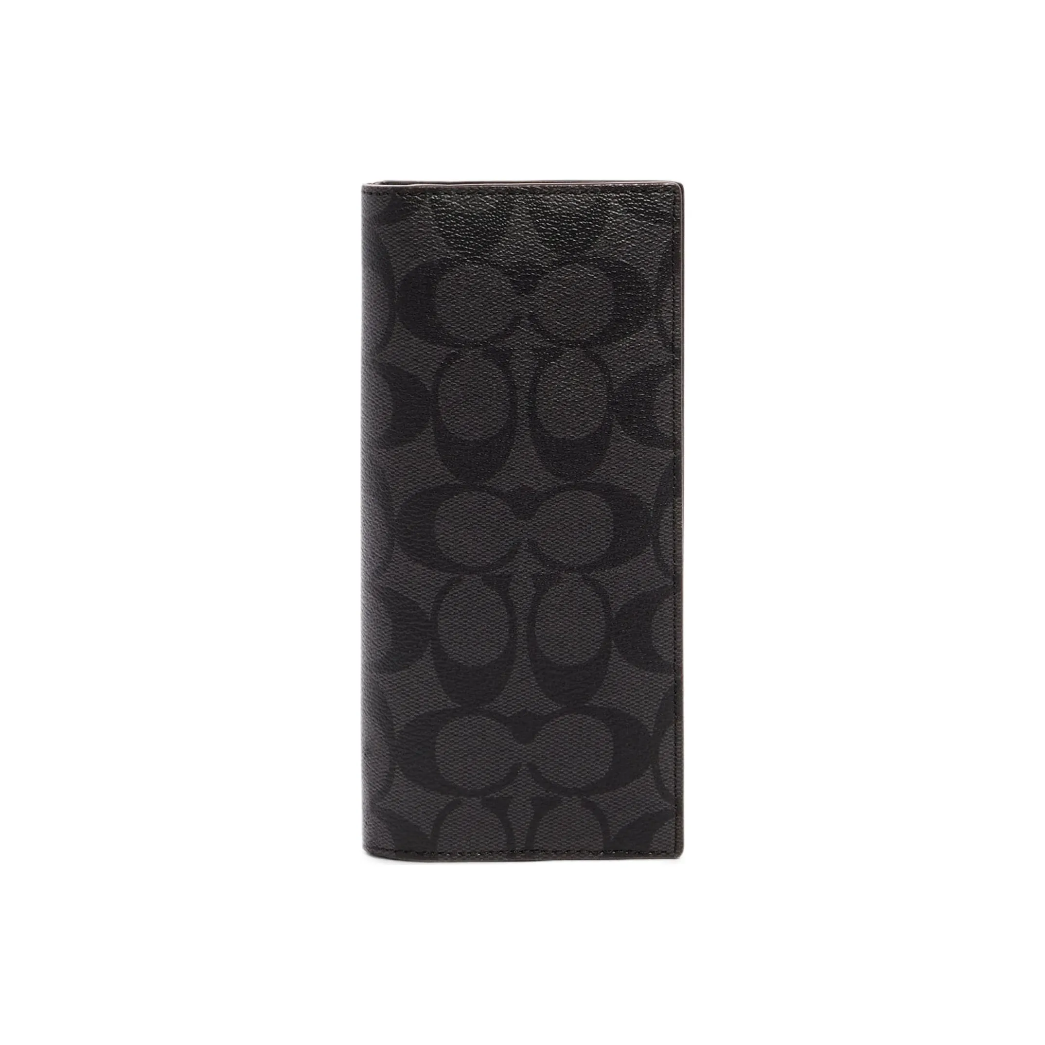 COACH Breast Canvas With Leather Card Holder, Wallet Men's Black