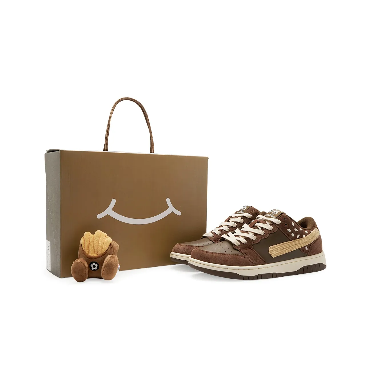 Buy for $181 Choco Churro Burger Shoes Low Top Stylish Skateboarding Shoes Unisex Brown