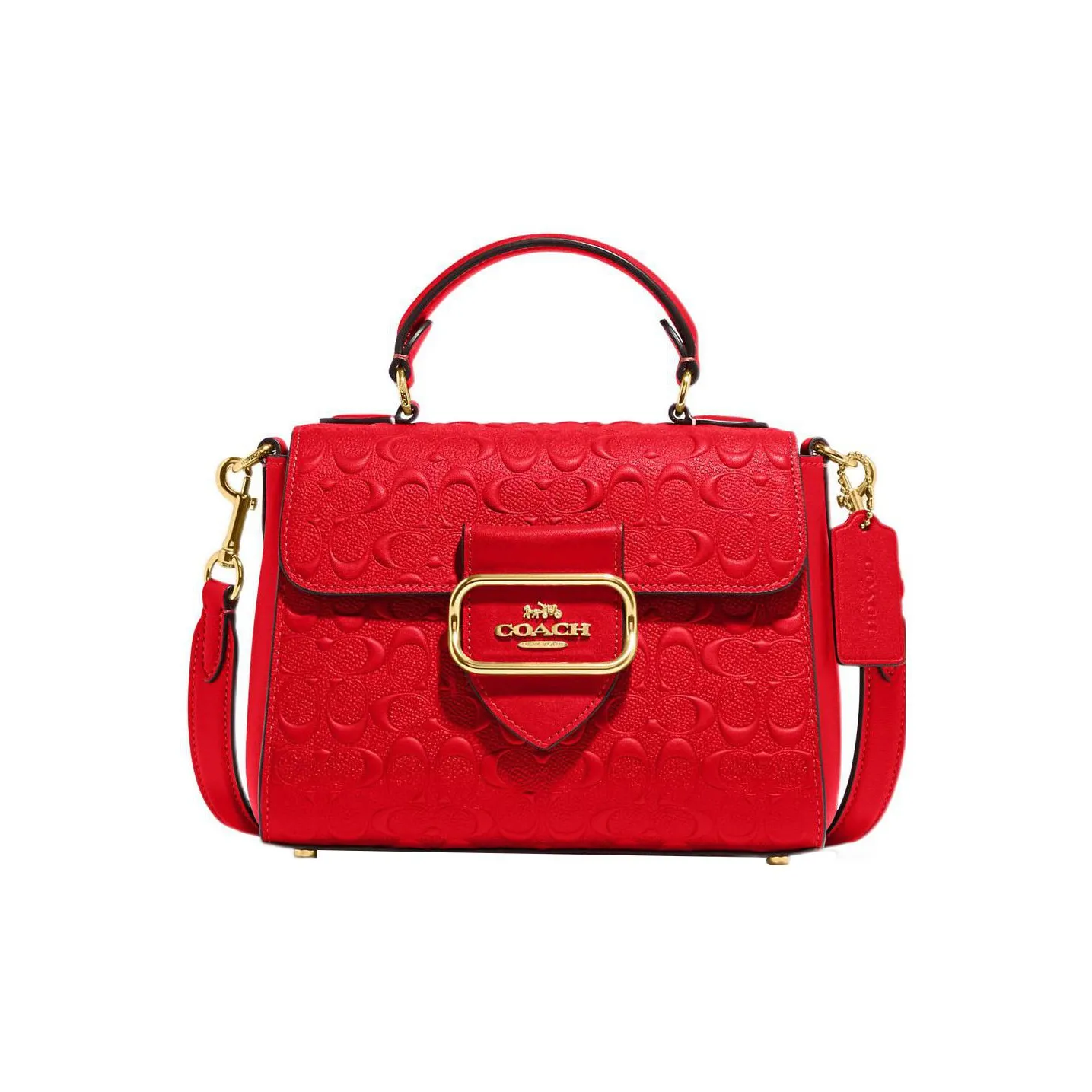 COACH Morgan Коровья кожа Сумка через плечо Сумка Маленькая Женская Вишнево-красная