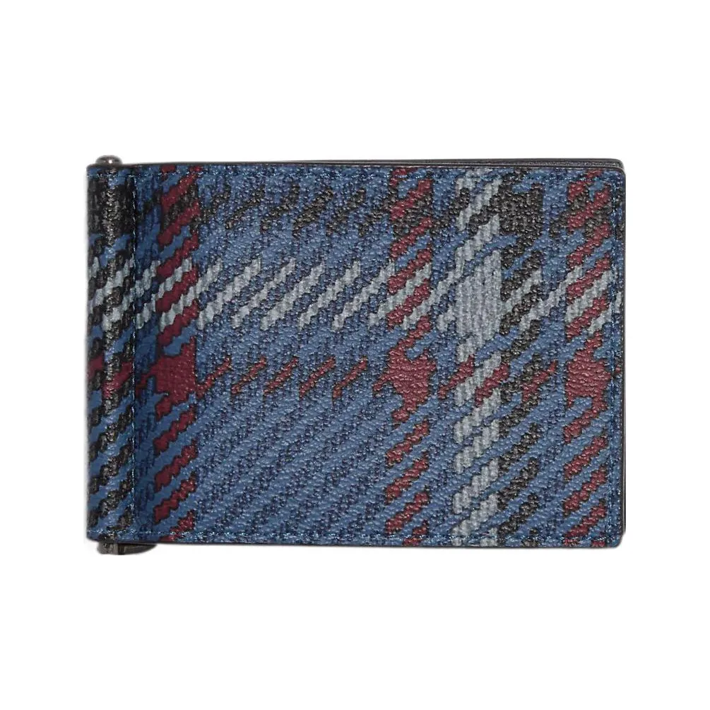 COACH Coated Canvas Card Holder, Wallet Unisex Midnight Marine