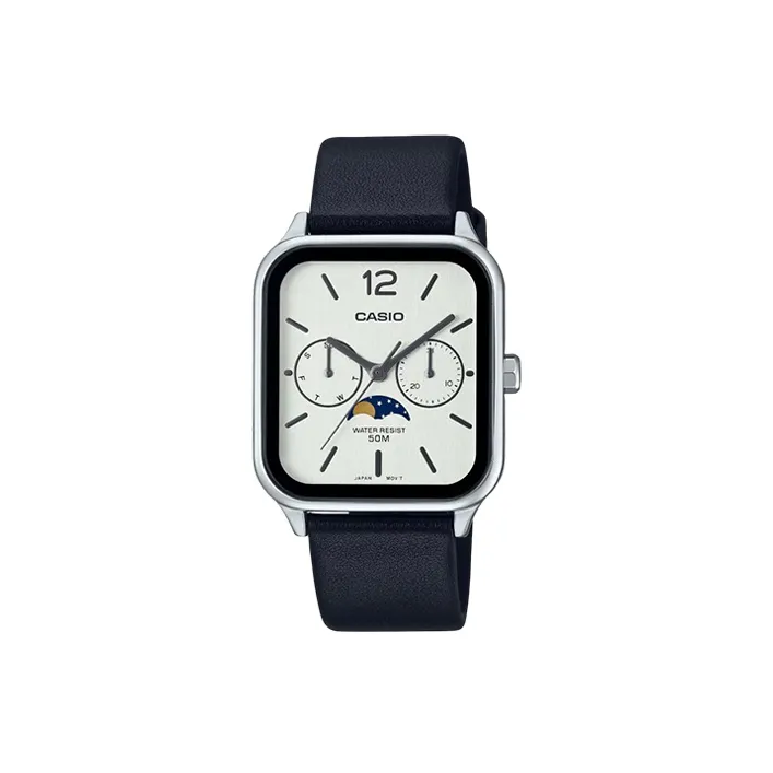 CASIO Standard Series Кварцевый механизм Естественная кожа Ремешок Часы Мужские Белый циферблат